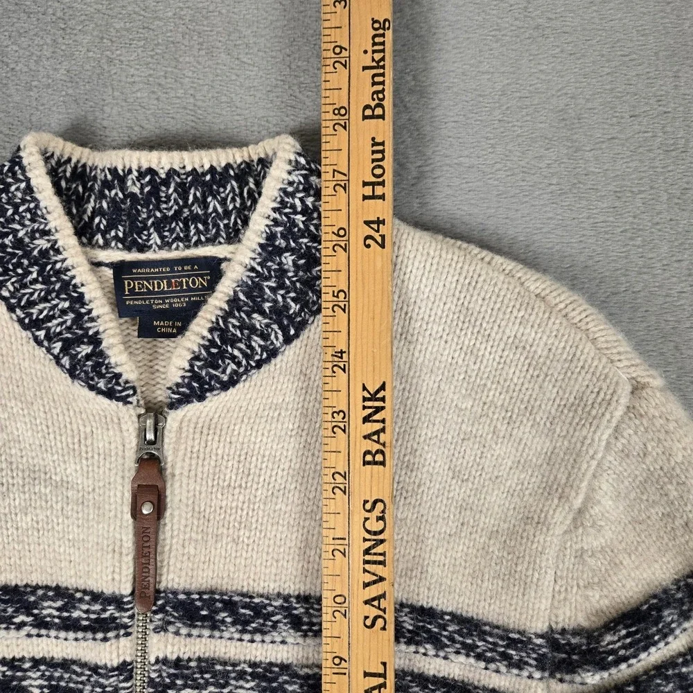 Pendleton Original Westerley Sweater Adult Medium Lambs Wool Full Zip Aztec - Picture 6 of 7